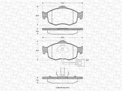MAGNETI MARELLI 363702160265 -  Комплект тормозных колодок, дисковый тормоз